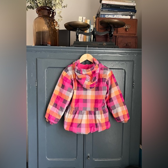 Hanna Andersson 110 (5) girls pink plaid jacket - Picture 2 of 4